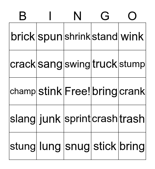 Glued Sounds Bingo Card