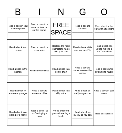 6th-8th Grade Bingo Card