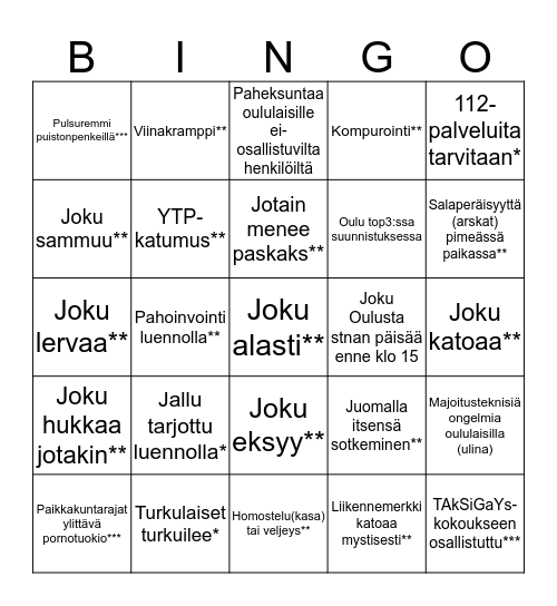 (っ◔◡◔)っ ♥ ATK-YTP HERRAN VUONNA 2017 @ TRE ♥ Bingo Card