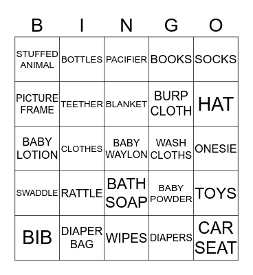 BABY BINGO Card