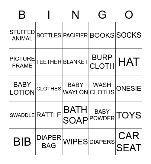 BABY BINGO Card