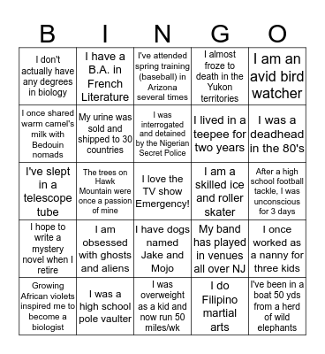 Do you know your colleagues? Bingo Card