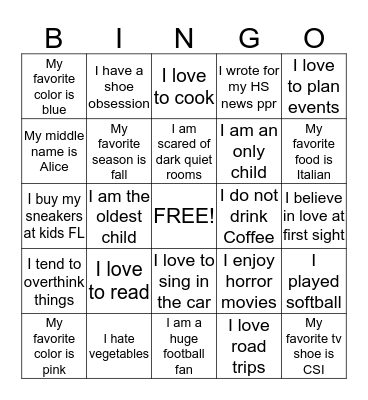 Team Building  Bingo Card