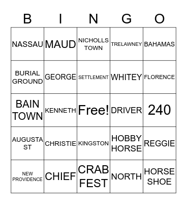 CHRISTIE FAMILY BINGO Card