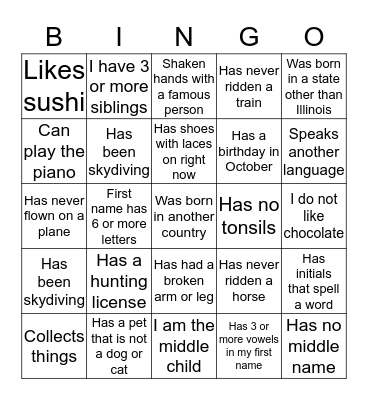 Edward Jones Fall Regional Bingo Card