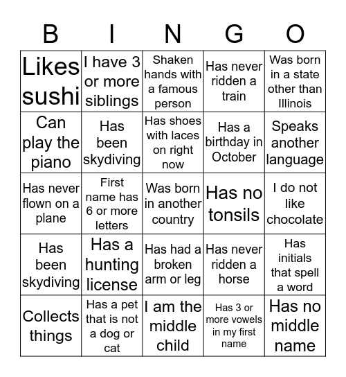 Edward Jones Fall Regional Bingo Card