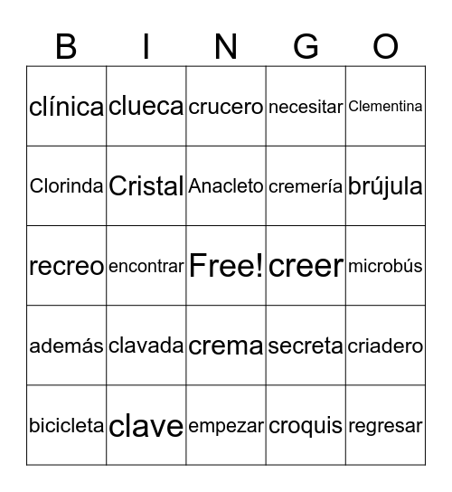!Se perdio Clorinda! Bingo Card