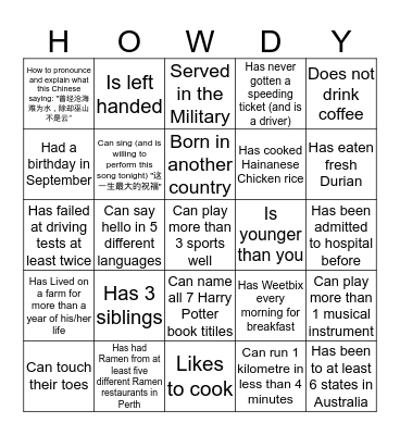 Find someone who... Bingo Card