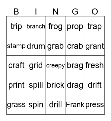 R and S Blends  Bingo Card