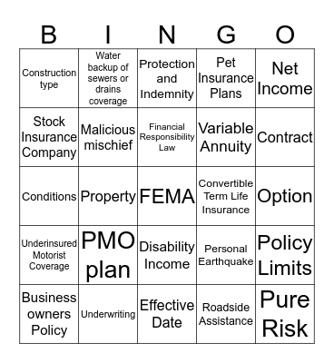 Valinda Burks Agency - Bingo Card