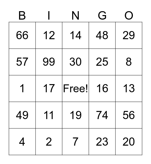 Regency Place October Bingo Card