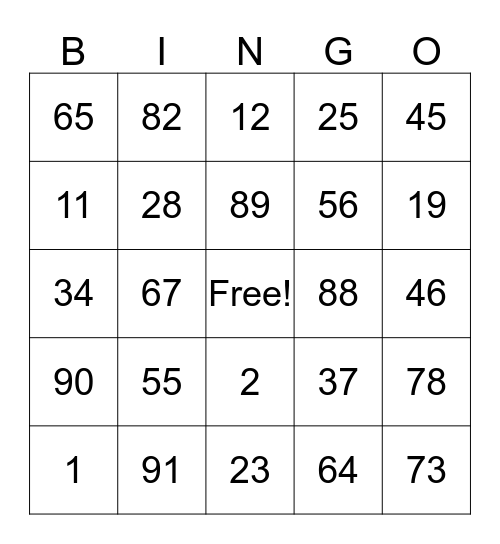 Regency Place October Bingo Card