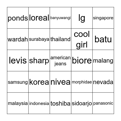 BINGO SASHA Bingo Card