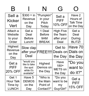 EMPIRE BINGO Card