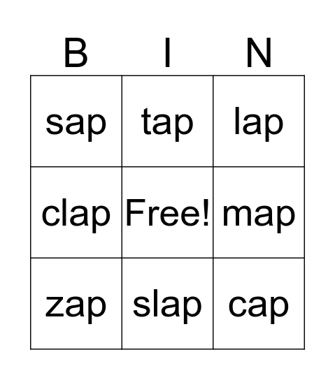 'ap family Bingo Card