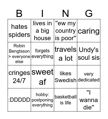The Official Meda Bingo Card