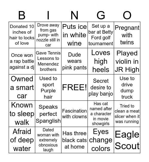 Employee Bingo Card