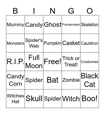 Halloween Bingo Card