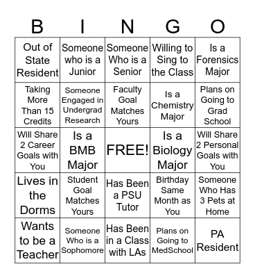 LA Bingo Card