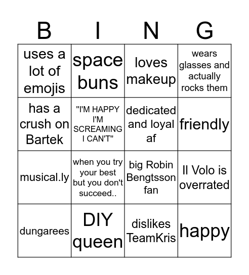 The Official Undy Bingo Card