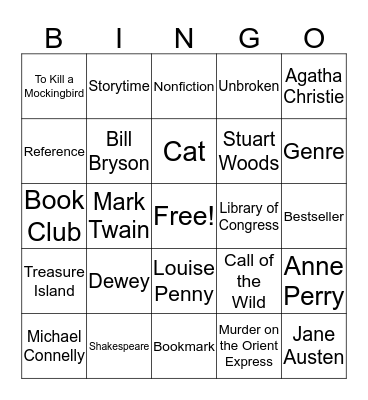 Library Bingo Card