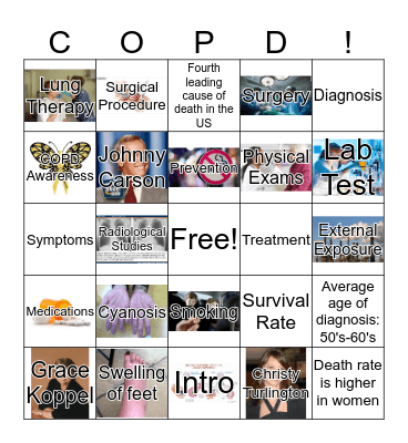 Chronic Obstructive Pulmonary Disease Bingo Card