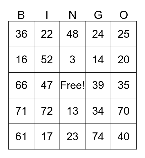 Bowton Reunion Bingo Card