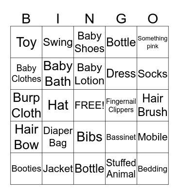 Baby Daniella's Gifts BINGO Card