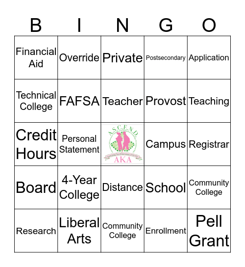 ASCEND College Exploration 7 Bingo Card
