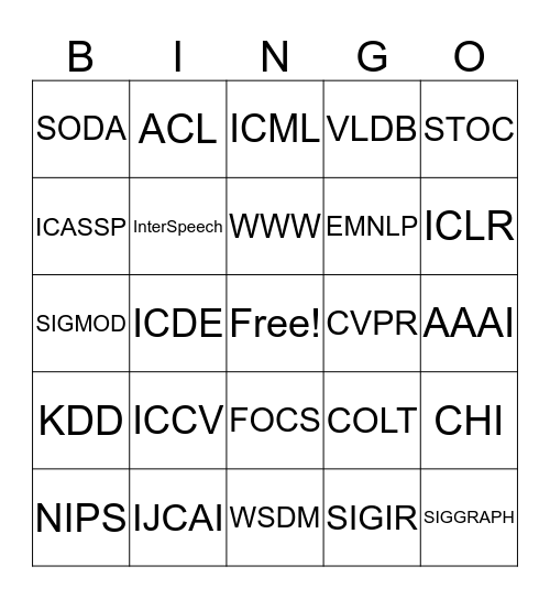 Computer Science Bingo! Bingo Card