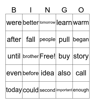 Unit 7 Bingo Card