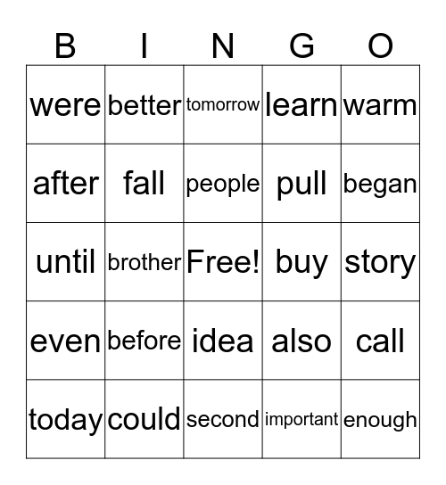 Unit 7 Bingo Card