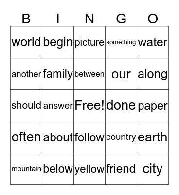 Unit 8 Bingo Card