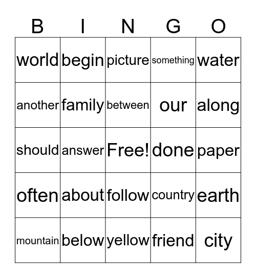 Unit 8 Bingo Card
