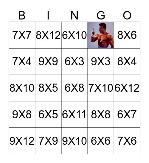 5A & 5B Multiplication Bingo Card