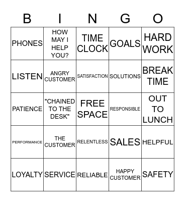 CUSTOMER SERVICE WEEK Bingo Card