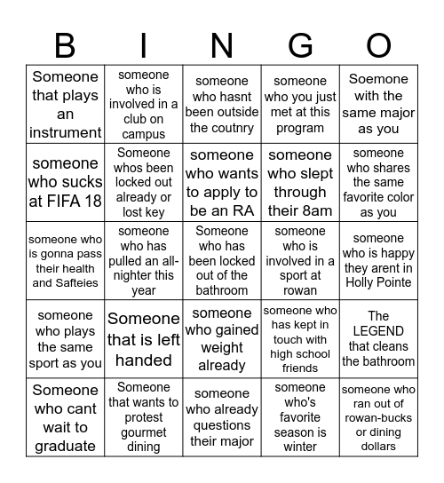 Get to know the floor... a little more! Bingo Card