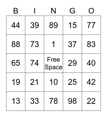 Bingo Card