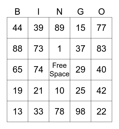 Bingo Card