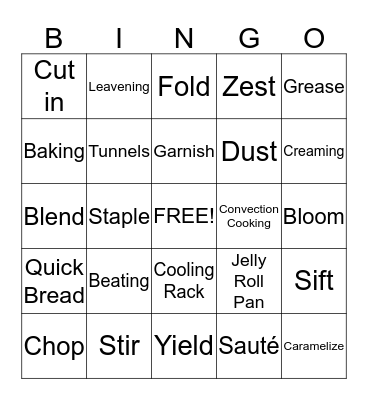 Bingo Baker Bingo Card