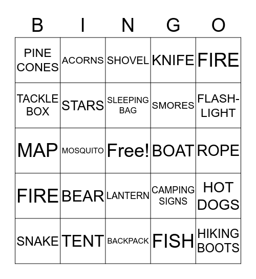 CAMP BRYNN BINGO Card