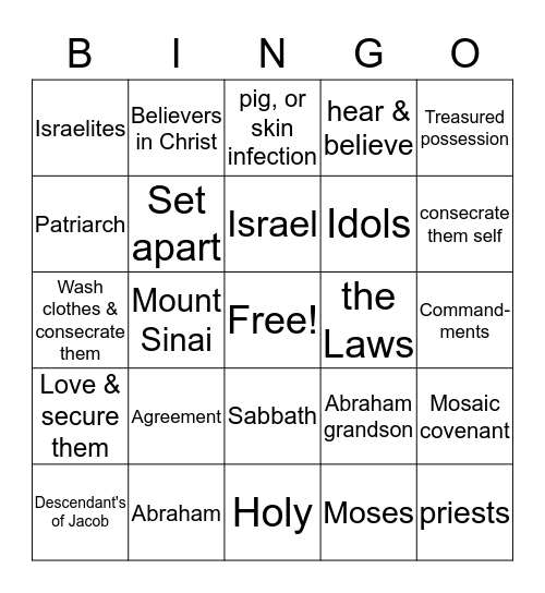 COVENANT Bingo Card