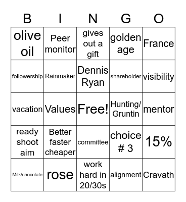 Gary Bingo Card