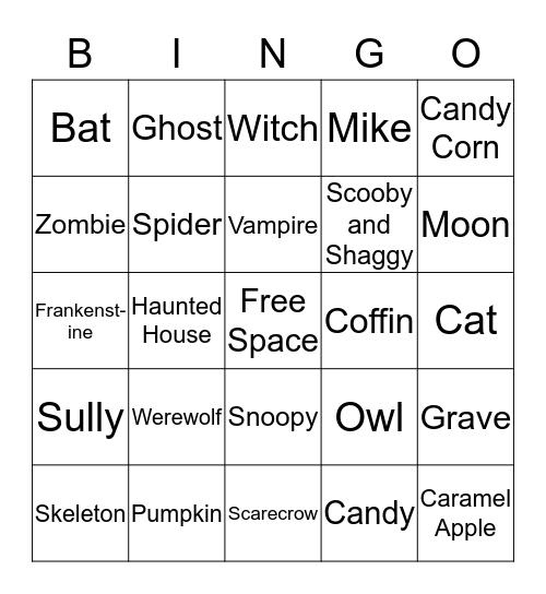 HALLOWEEN Bingo Card