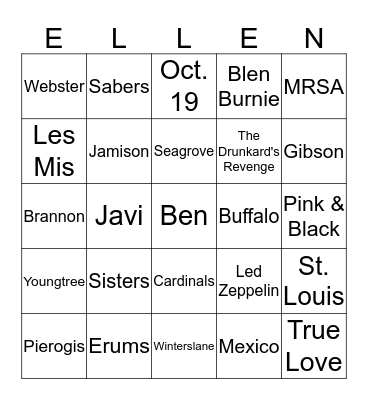 Wedding Bingo Card