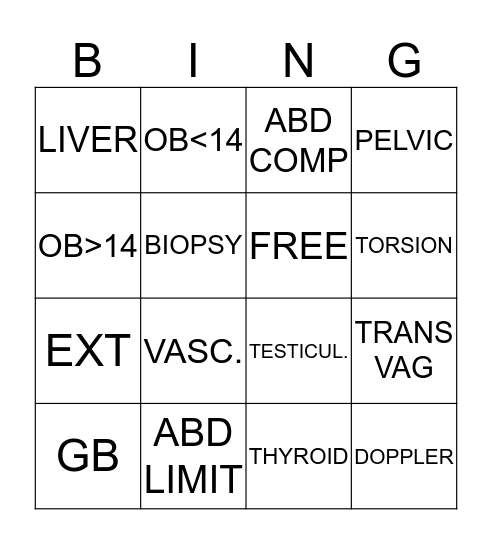RAD TECH WEEK Bingo Card
