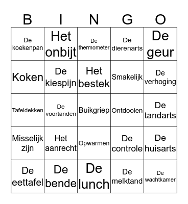 Woordbingo Card