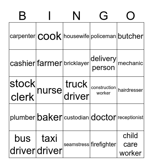 Job Bingo Card