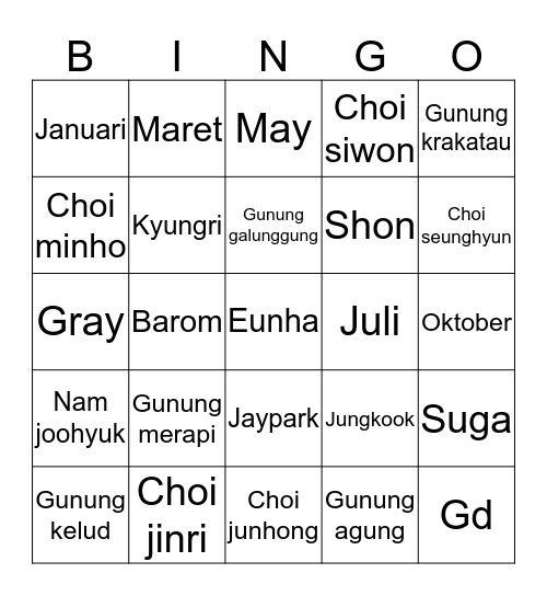 ACI Bingo Card