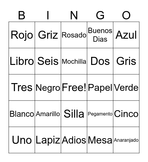 First Nine Weeks Bingo Card